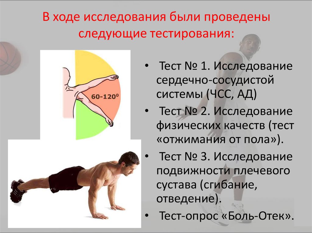 В ходе исследования были проведены следующие тестирования: