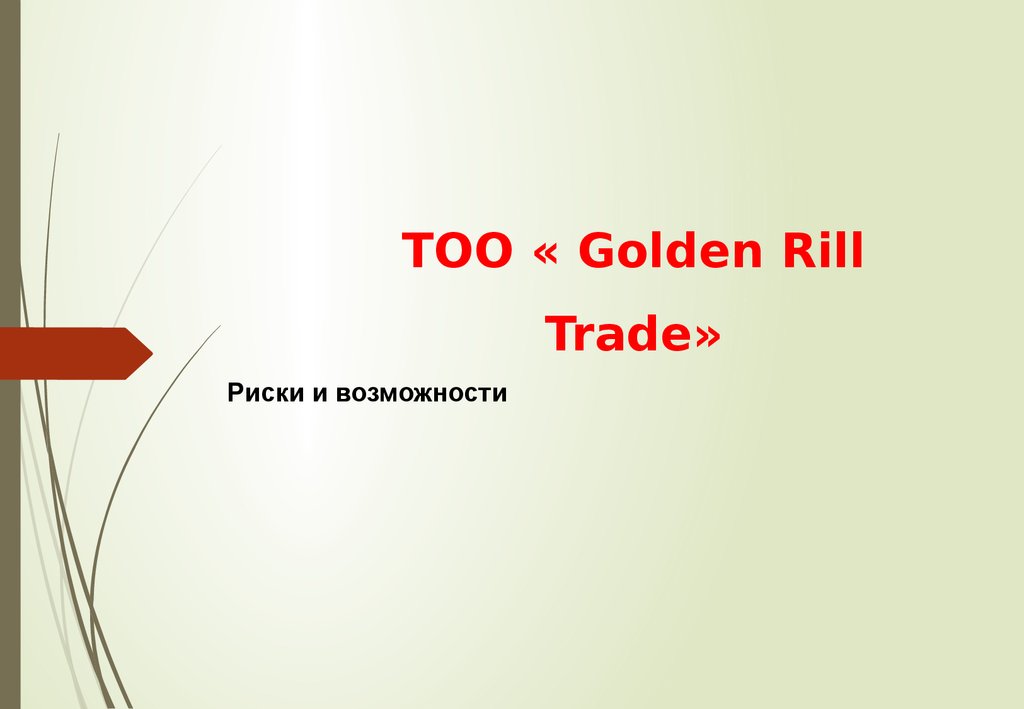 ТОО « Golden Rill Trade»