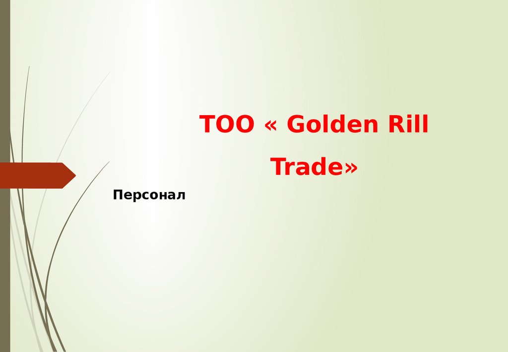 ТОО « Golden Rill Trade»