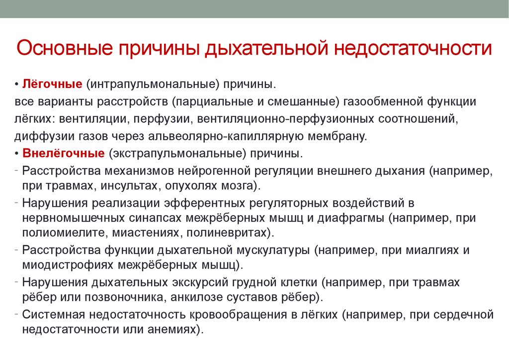 Нарушение дыхательной функции