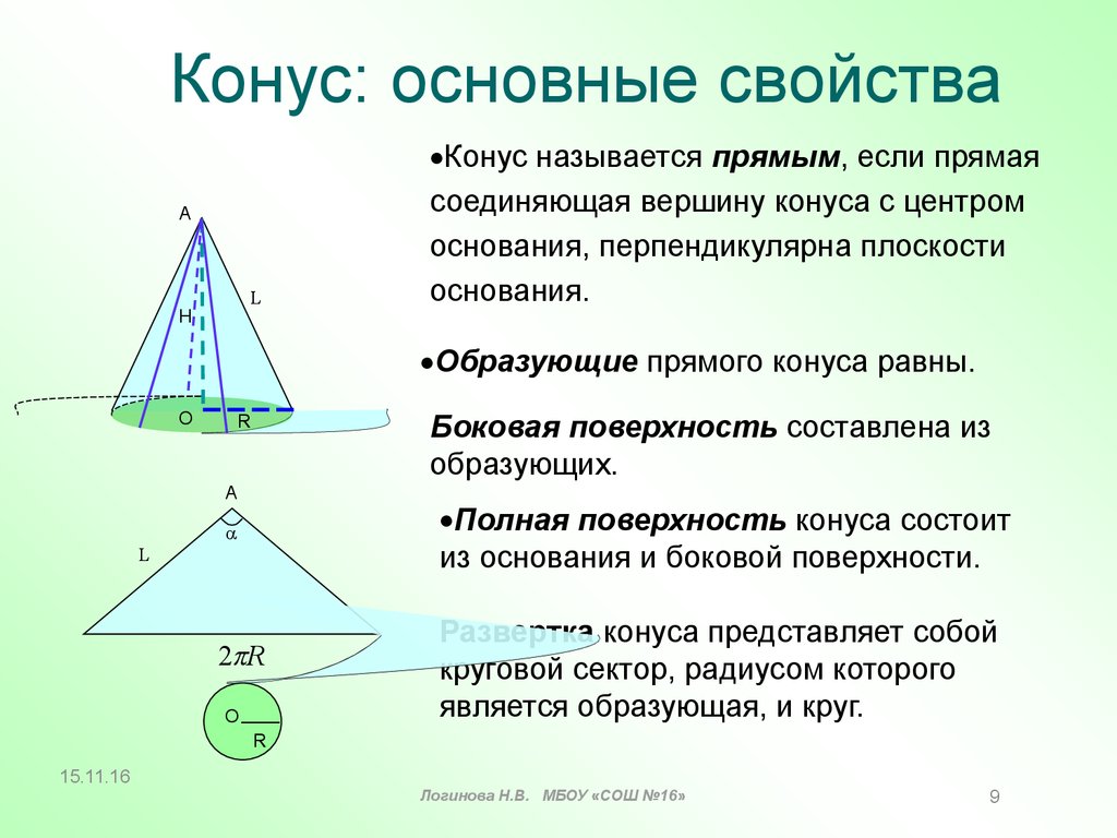 Какой элемент конуса указан на рисунке неверно