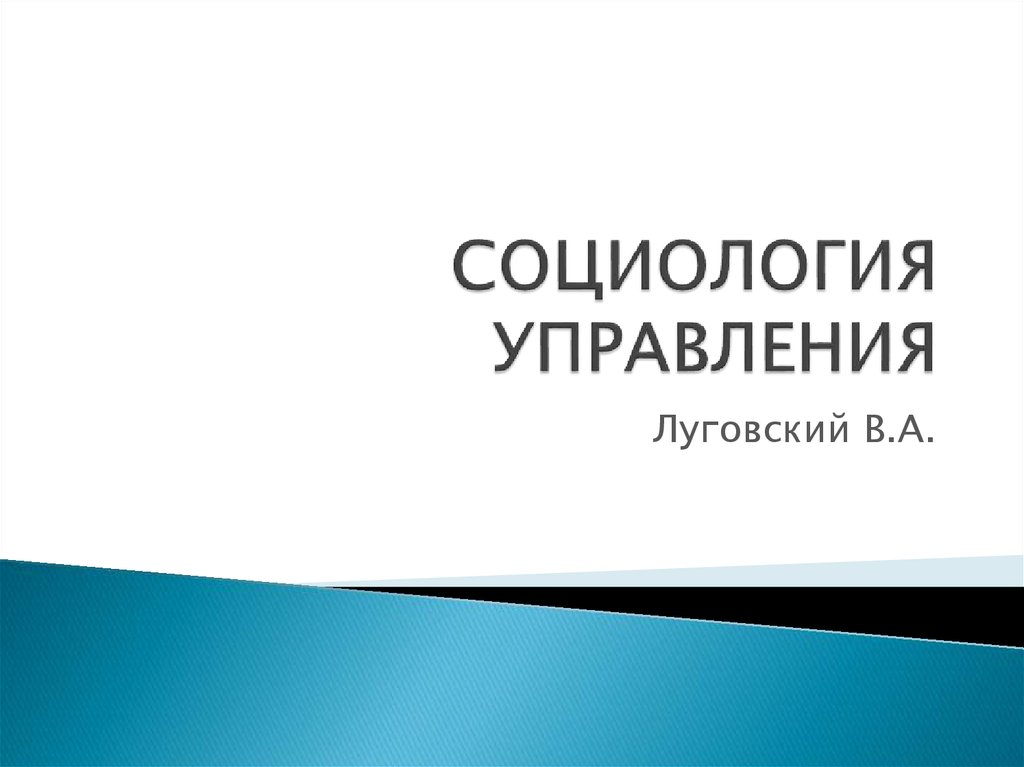 Социология управления презентация