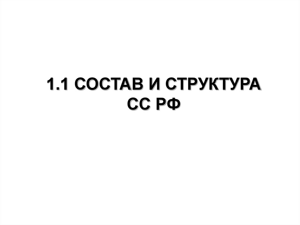 1.1 СОСТАВ И СТРУКТУРА СС РФ