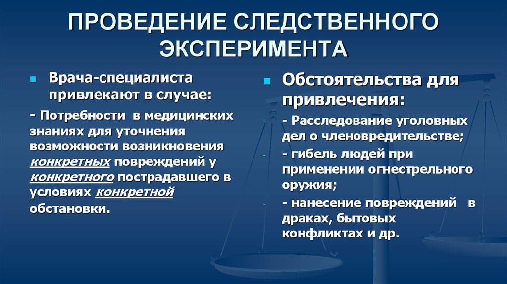 Правила ведения суда. Порядок производства Следственного эксперимента. Этапы проведения Следственного эксперимента. Основания проведения Следственного эксперимента. Процессуальные условия Следственного эксперимента.