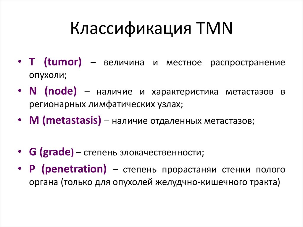 Классификация опухолей схема