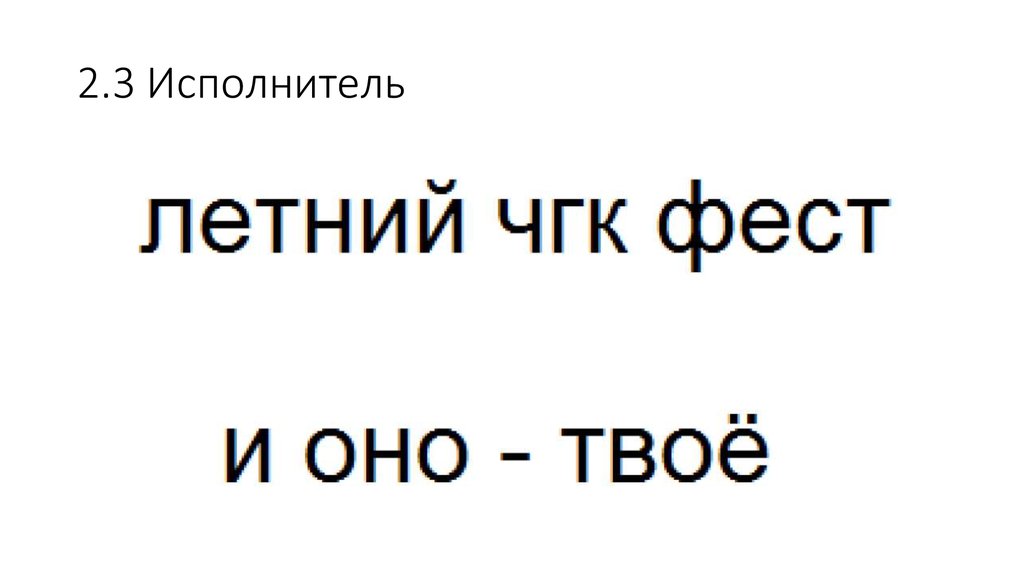 2.3 Исполнитель
