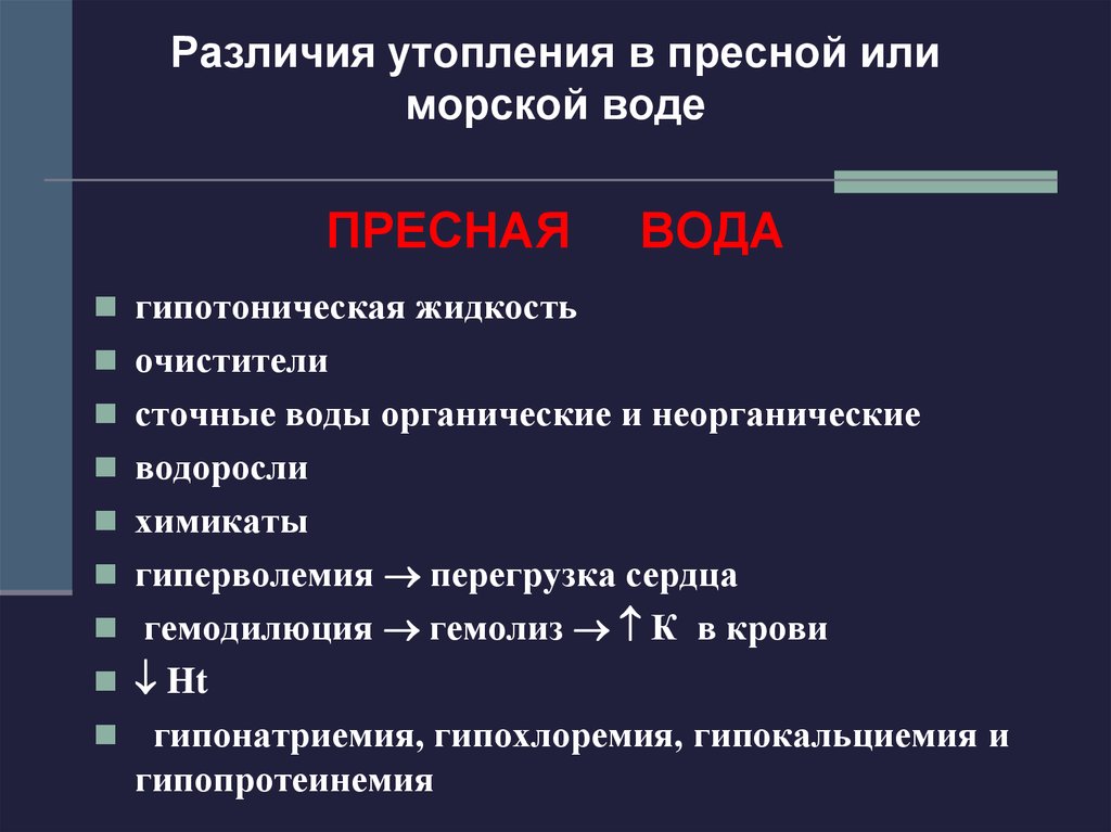 Разница между водой. Различия утопления в пресной и морской воде. Утопление в пресной и морской воде. Для утопления в пресной воде характерно:. Утопление в пресной и соленой воде.