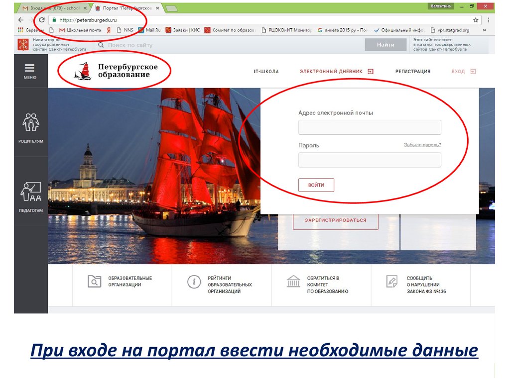 Портал петербургское образование электронный