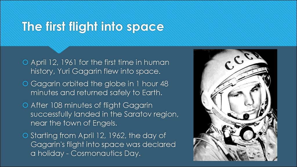 Презентация по английскому на тему юрий гагарин