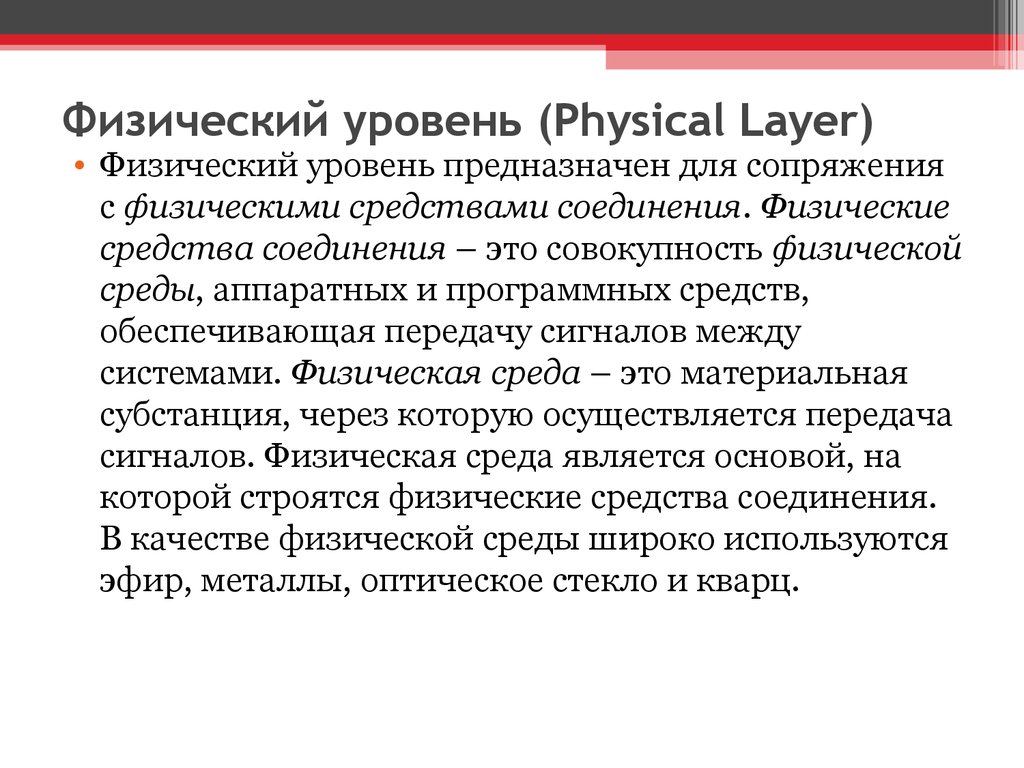 Физический уровень (Physical Layer)