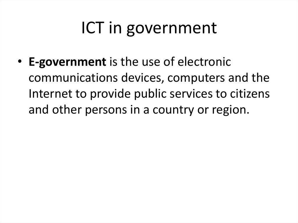 ICT in government