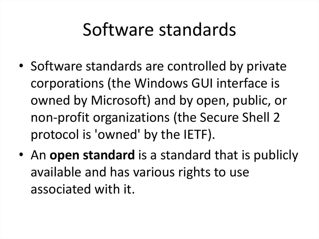 Software standards