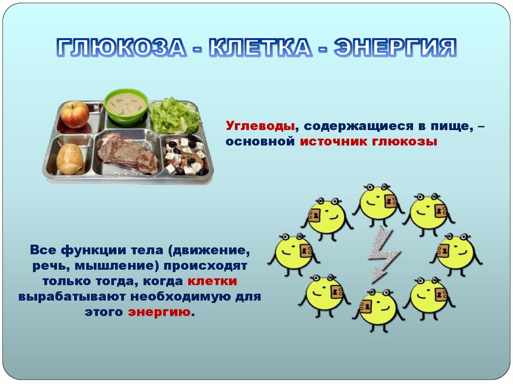 ГЛЮКОЗА - КЛЕТКА - ЭНЕРГИЯ