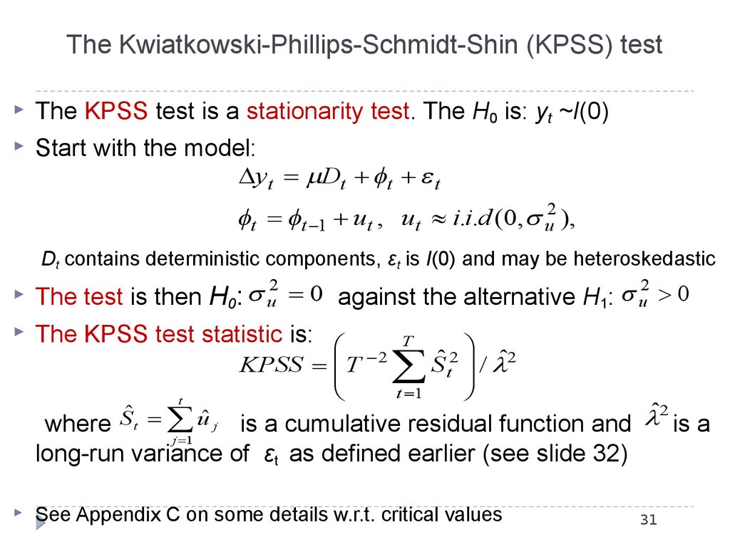 Modeling non. Тест KPSS формулы.