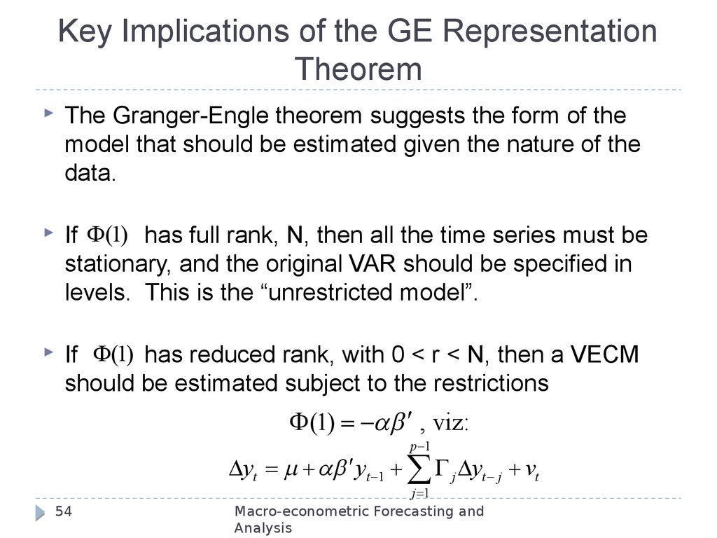 Modeling Non Stationary Variables Online Presentation