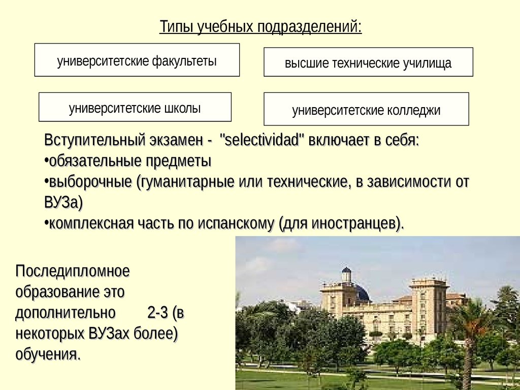 Виды вузов. Система образования в Испании схема. Система образования в Испании презентация. Высшее образование в Испании схема. Уровни высшего образования в Испании.