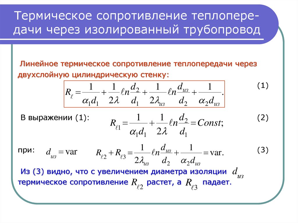 Тепловое сопротивление теплопередаче