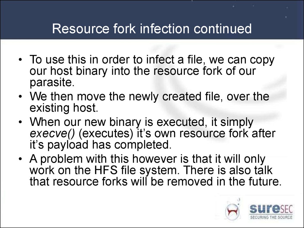 Resource fork infection continued