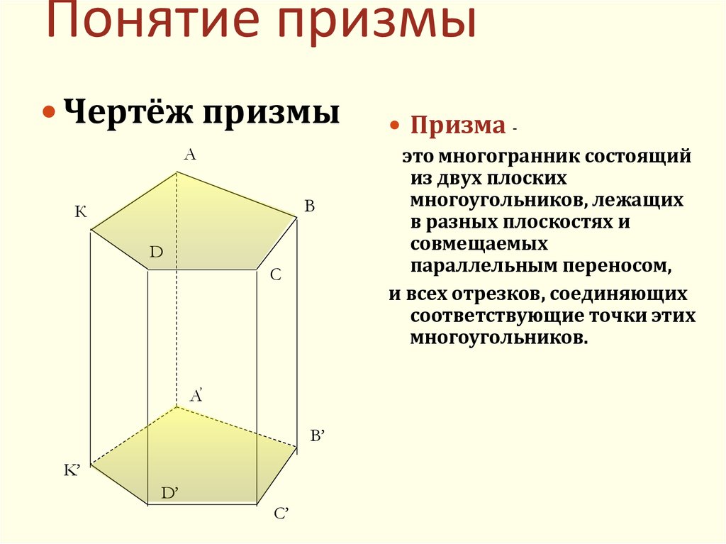 Высота призмы рисунок. 27. Понятие многогранника. Призма.. Понятие многогранника Призма. Понятие Призмы и ее элементов. 11. Понятие Призмы. Элементы Призмы.