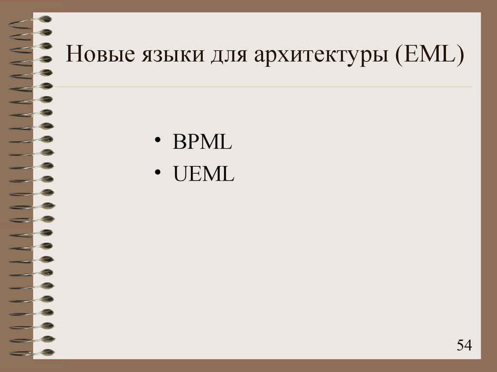 Новые языки для архитектуры (EML)