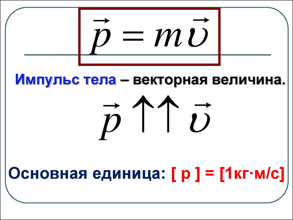 Уравнение импульса материальной точки. Импульс материальной точки. Вектор импульса тела. Формула 2 закона Ньютона в импульсной форме и величины.