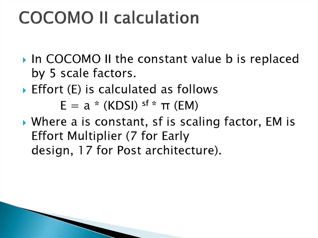COCOMO II calculation
