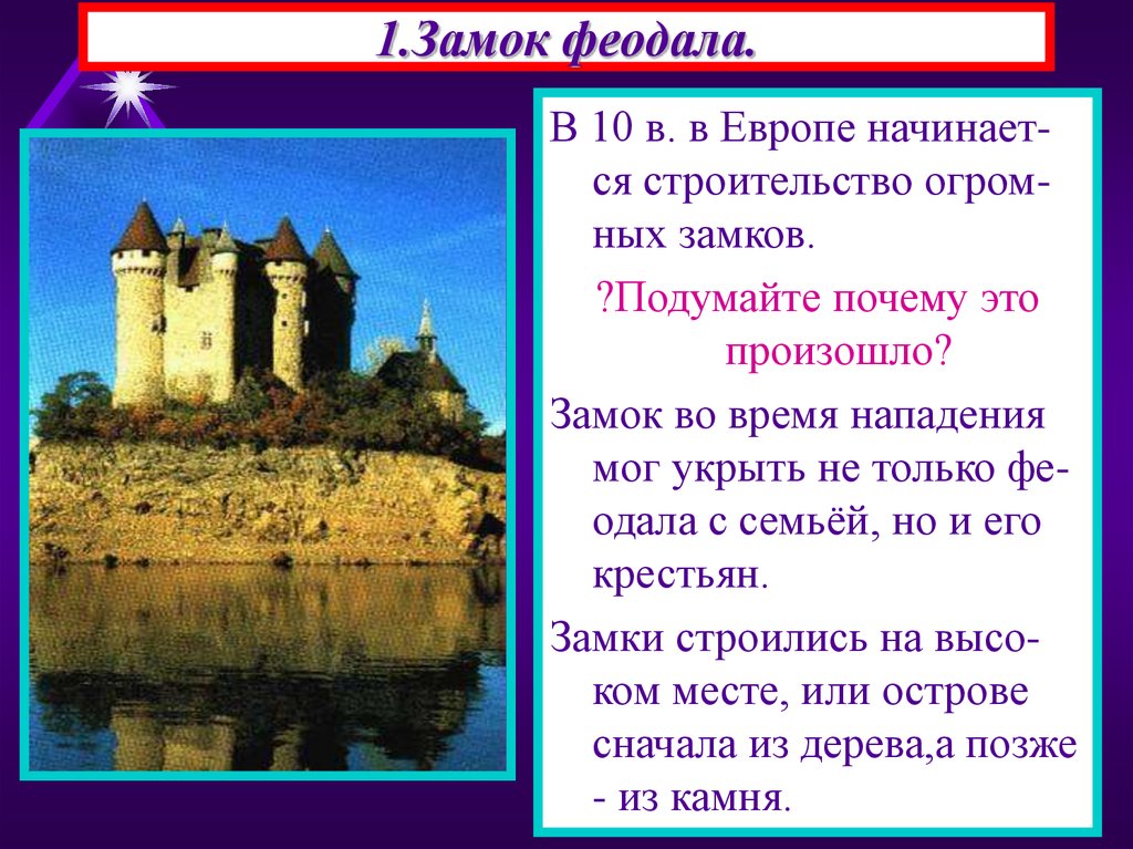 В рыцарском замке 6 класс конспект урока и презентация