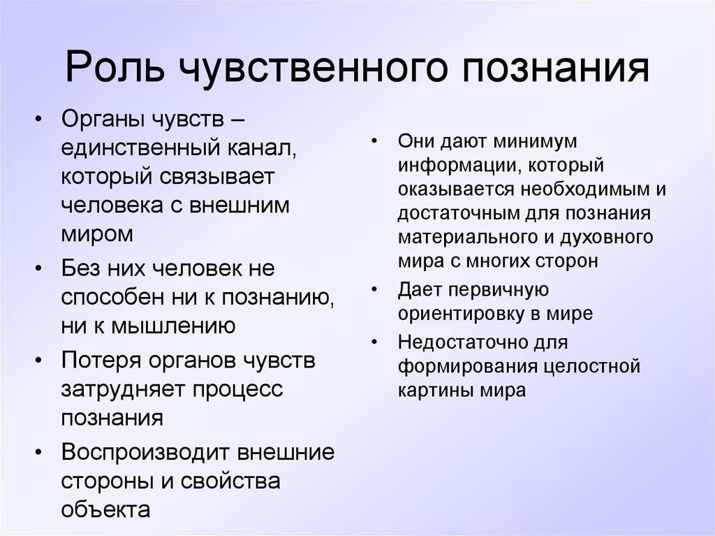 Какую роль чувства играют в жизни человека. Поль чувственного познания. Роль чувственного познания. Роль чувственного и рационального познания. Роль чувственного познания в жизни человека.