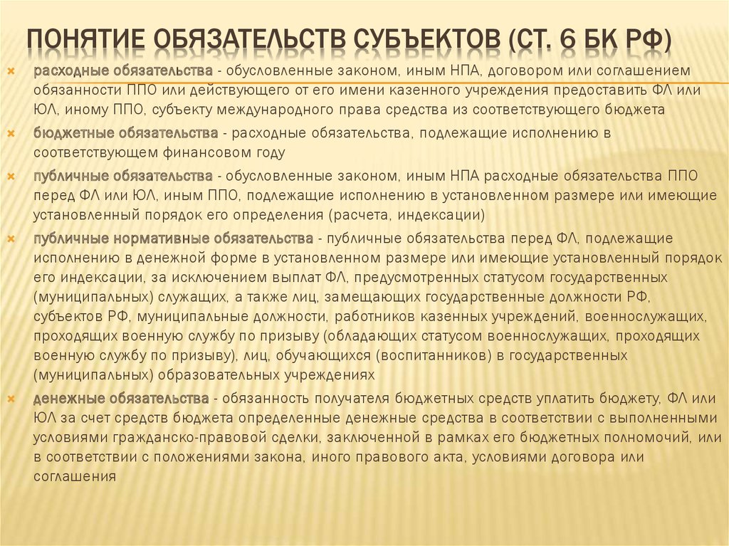 Виды субъектов обязательств