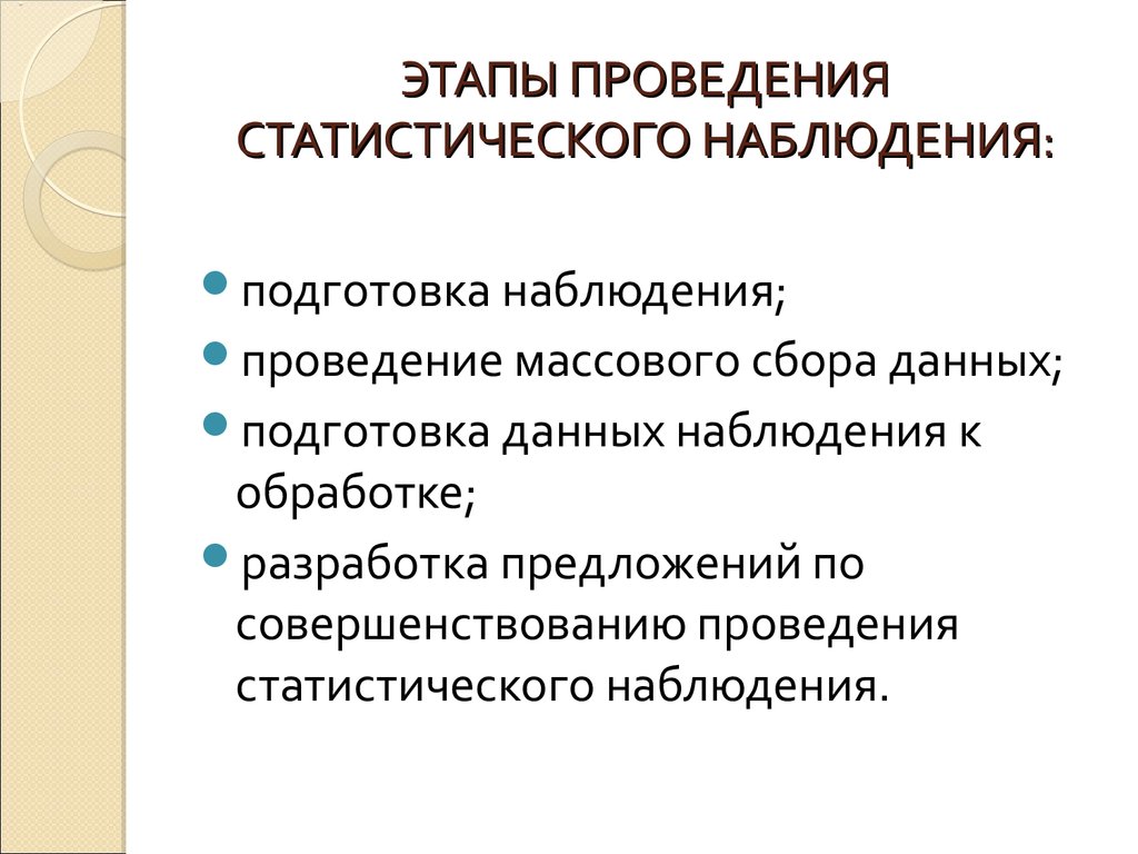 Контрольное наблюдение. Этапы процесса проведения статистического наблюдения. Основные стадии статистического наблюдения. Перечислите этапы проведения статистического наблюдения.. 2. Перечислите последовательность этапов статистического наблюдения..