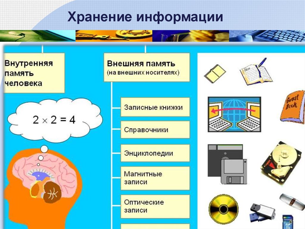 Хранить информацию можно с помощью