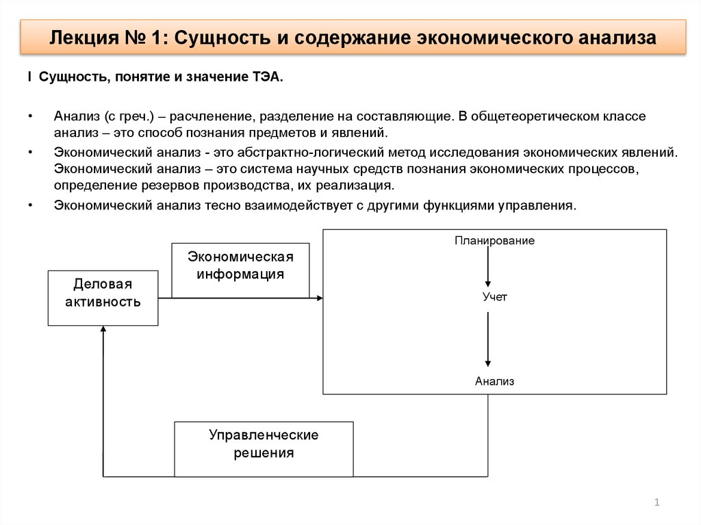 Содержание и задачи экономического анализа презентация