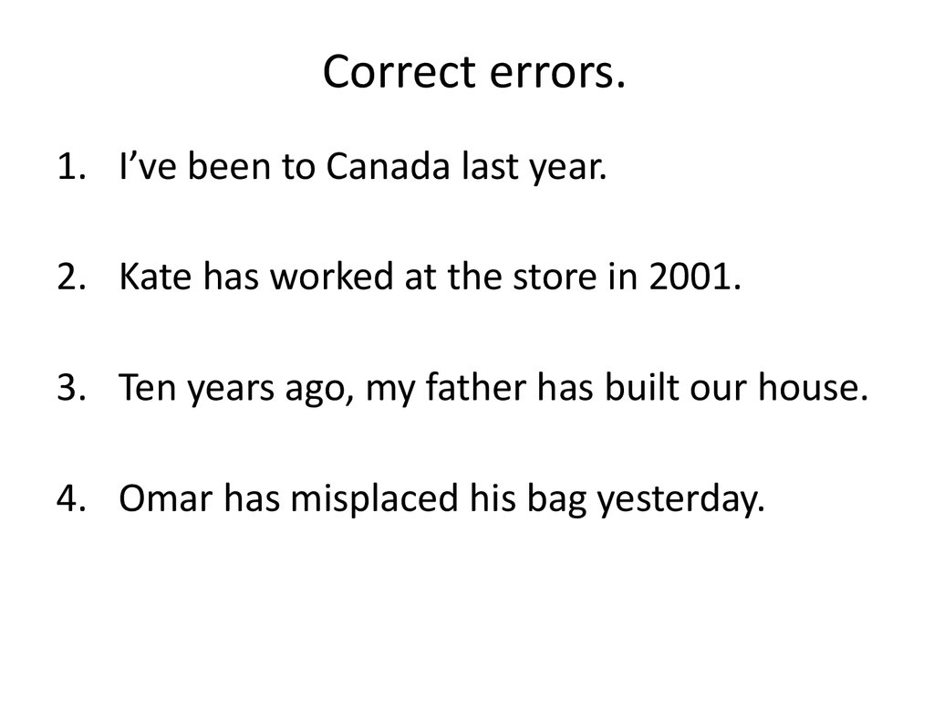 Correct errors.