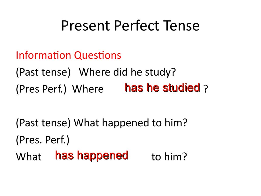 Decide present perfect