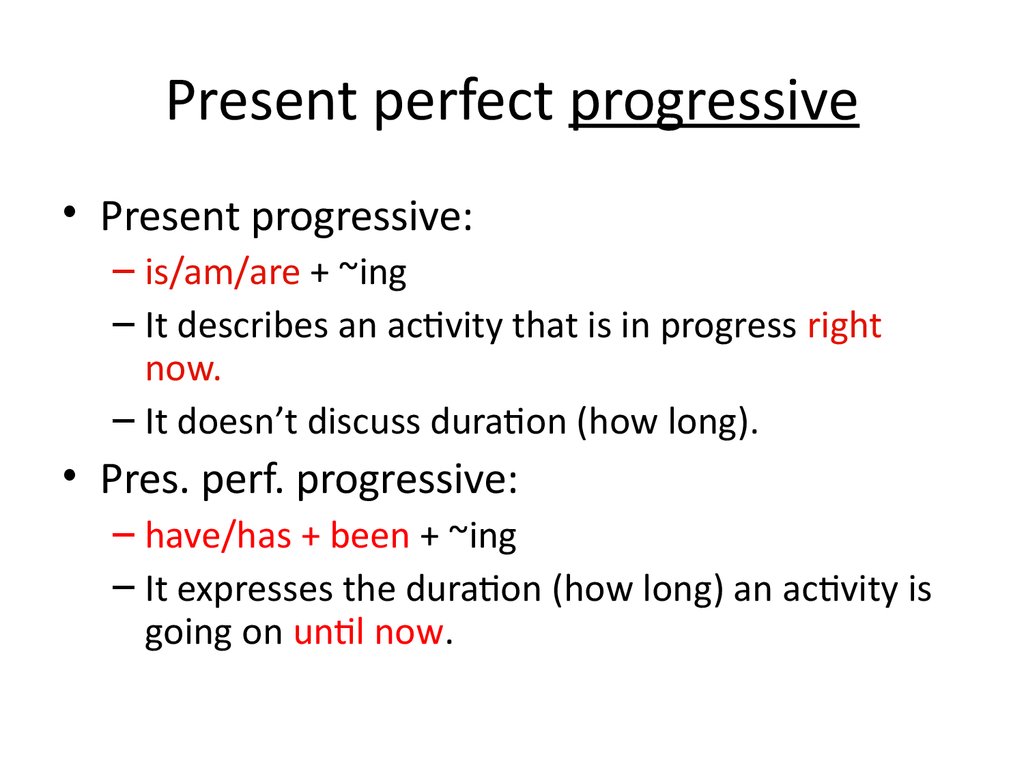 Present perfect progressive презентация