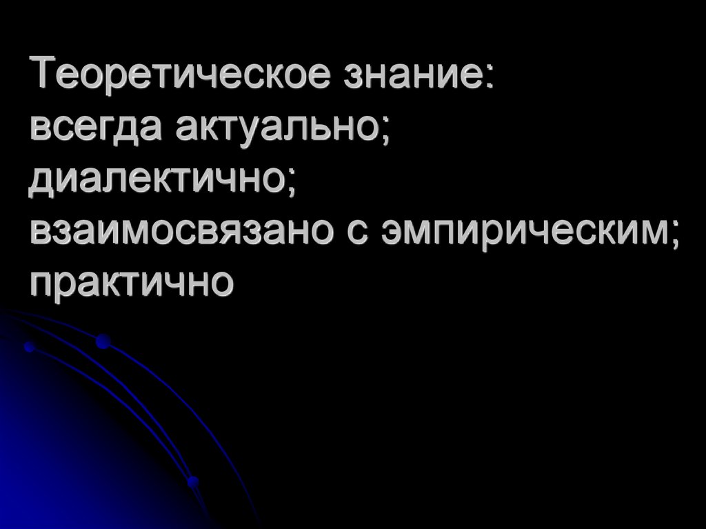 Знание всегда. Диалектично.