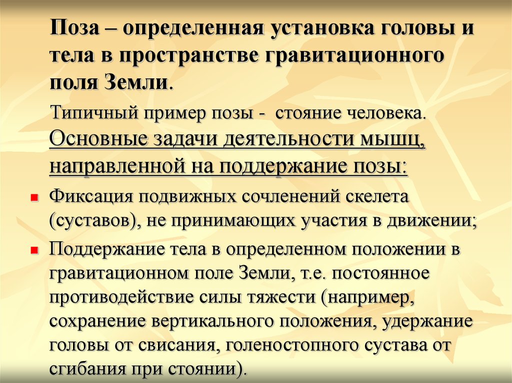 Конкретные установки. Поддержание позы тела мозг. Стояние устойчивого положения тела в пространстве называется. Конкретно установка.