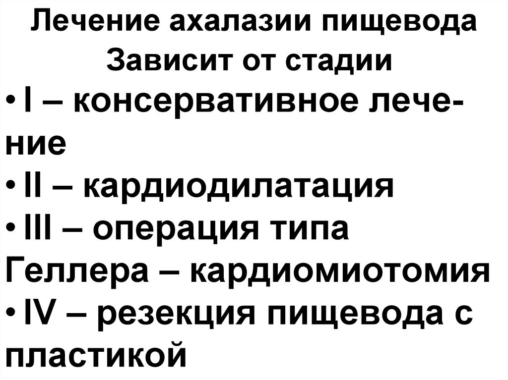 Лечение ахалазии пищевода