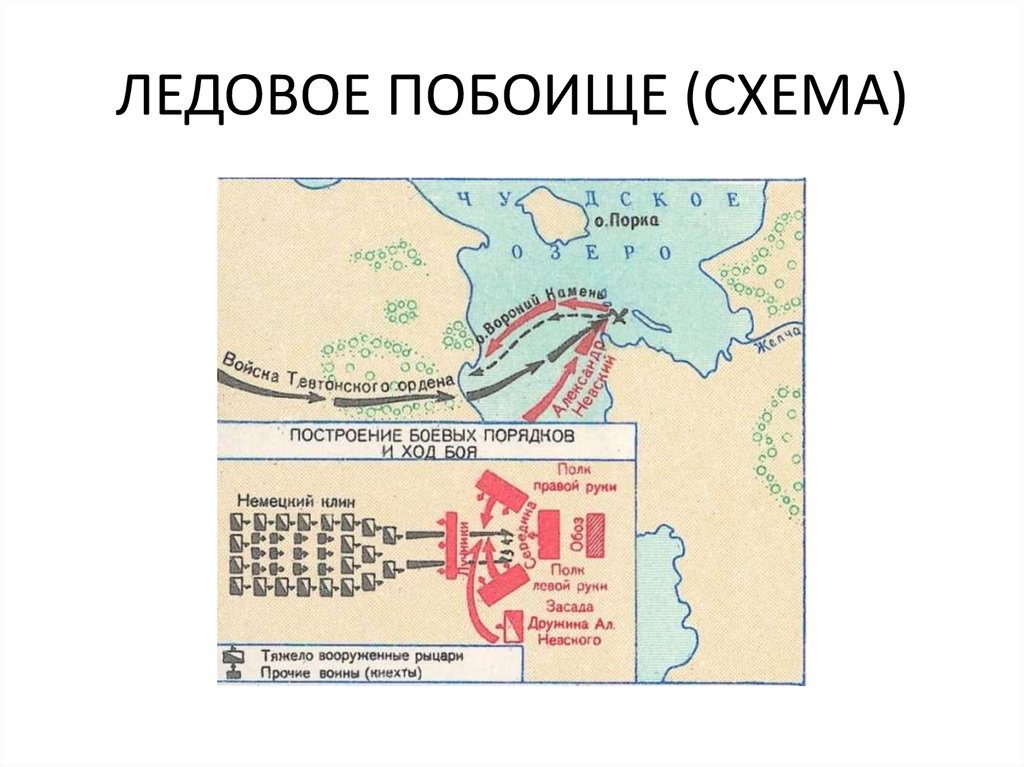 Невская битва и ледовое побоище контурная карта