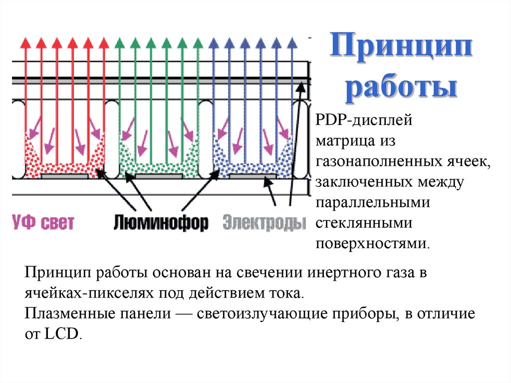 Структура изображения на экране дисплея составлена из