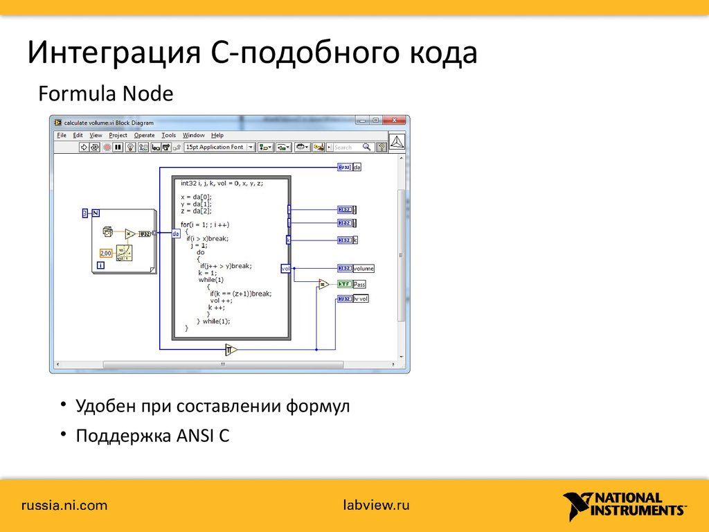 Среда разработки презентация. Formula node LABVIEW синтаксис. For Formula node. Idle картинка среда разработки для презентации.