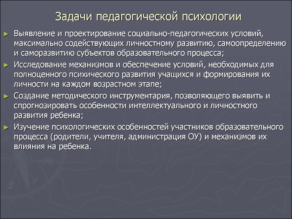 Задачи и проблемы педагогической психологии презентация