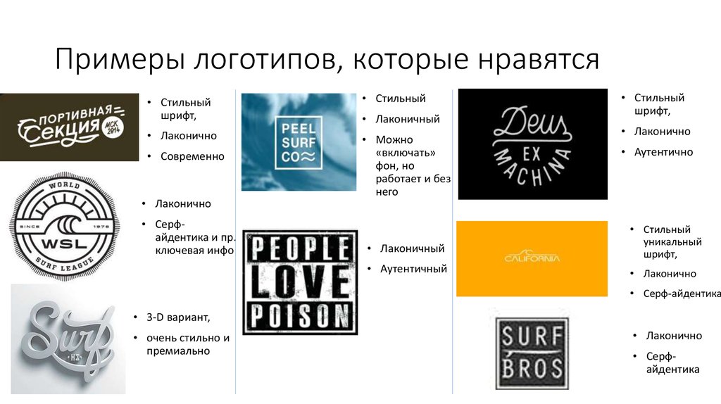 Примеры логотипов, которые нравятся