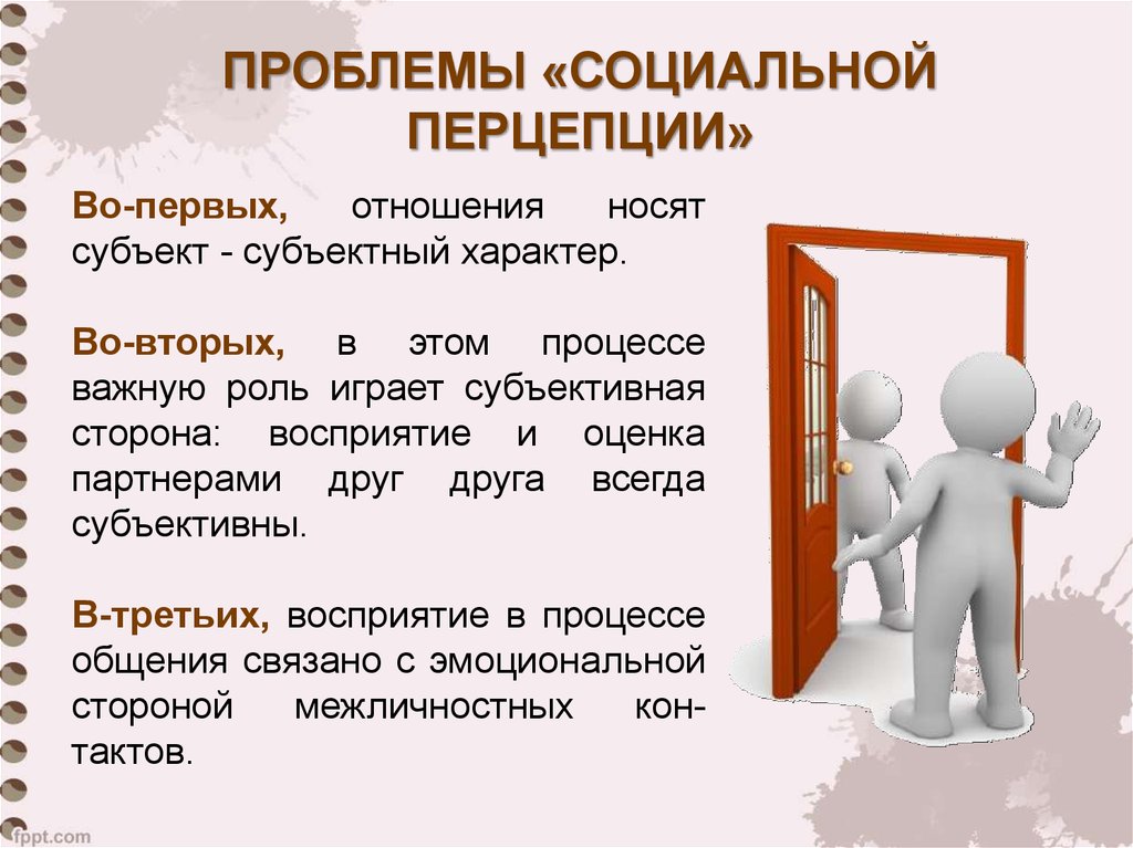 Субъективный характер. Аспекты соц перцепции. Проблемы «социальной перцепции» картинки. Восприятие социальных проблем. Проблема социальной перцепции и взаимопонимания.