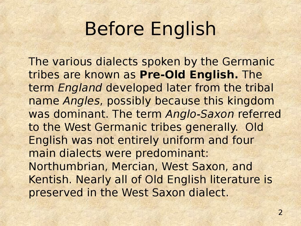 A brief history of the english language - презентация онлайн