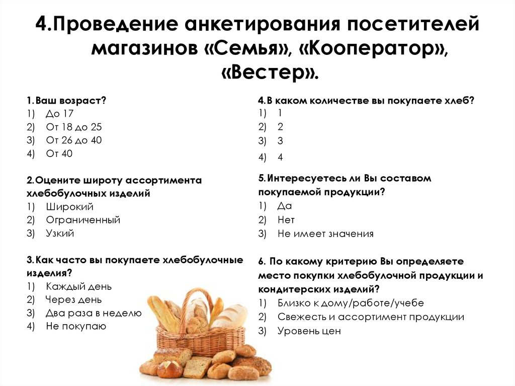 Анкета потребительских предпочтений образец