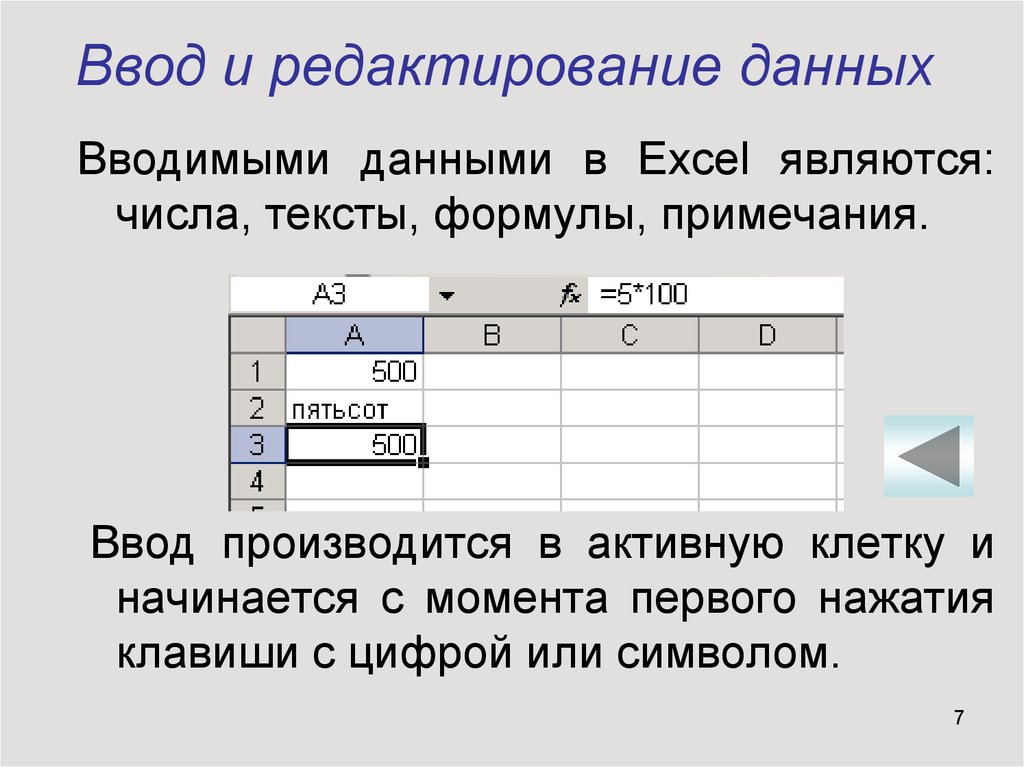 Типы данных в excel. Ввод данных в MS excel. Ввод и редактирование данных в MS excel формулы. Функции. Редактирование данных ячейки в MS excel. Ввод данных в ячейку.