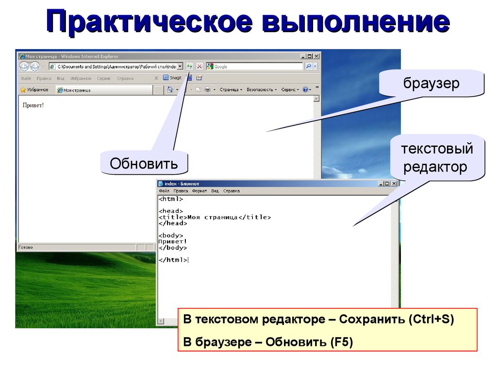 Создание сайта на языке html презентация