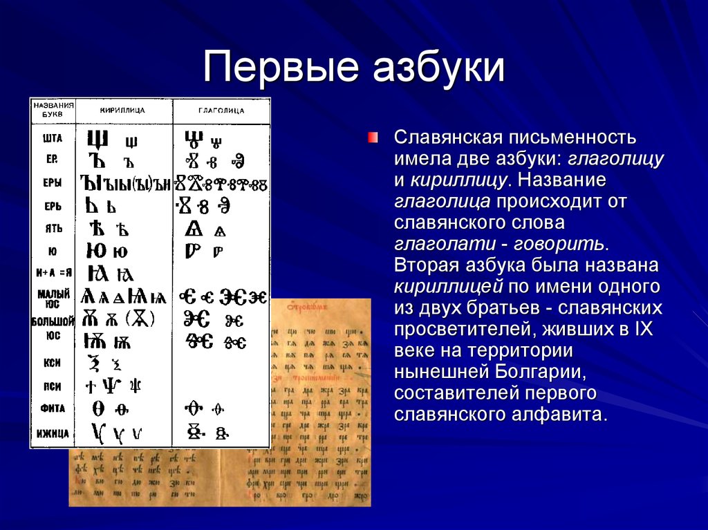 В каком году создали азбуку. Азбука глаголица и кириллица. Славянская Азбука глаголица и кириллица. 2 Древних азбуках глаголицы и кириллицы. Первая Славянская Азбука глаголица.