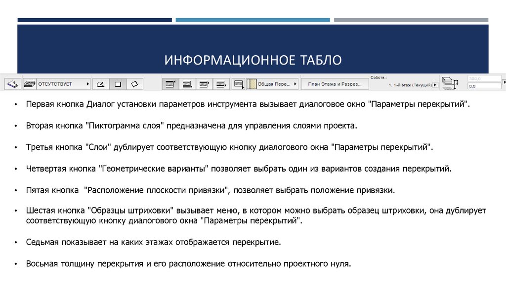 Табло архикад. Информационное табло архикад. Диалог параметров инструментов. Кнопка пиктографического меню предназначена для. Что такое установка в диалоге.